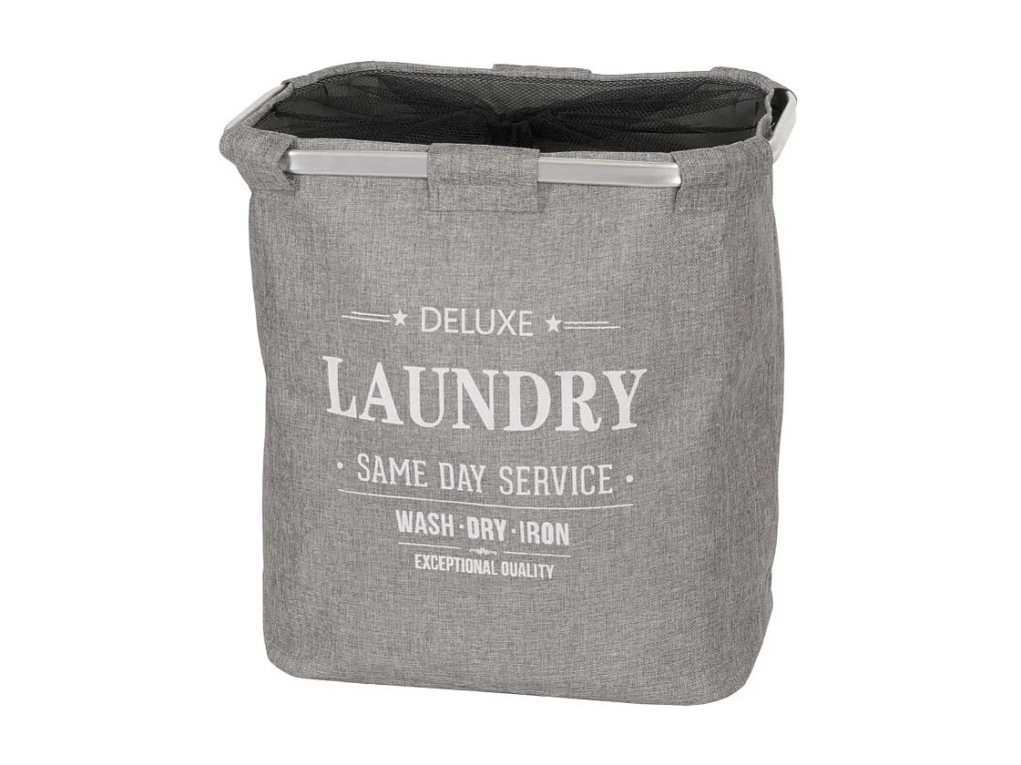 Collecteur de linge HWC-C34, Laundry Bac à linge Bac à linge avec filet, 1 compartiment 56x49x30cm 82l - gris