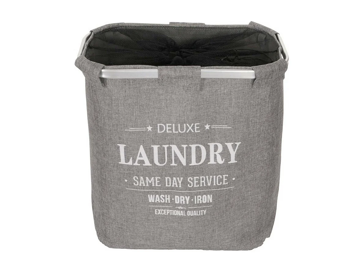 Collecteur de linge HWC-C34, Laundry Bac à linge Bac à linge avec filet, 1 compartiment 56x49x30cm 82l - gris