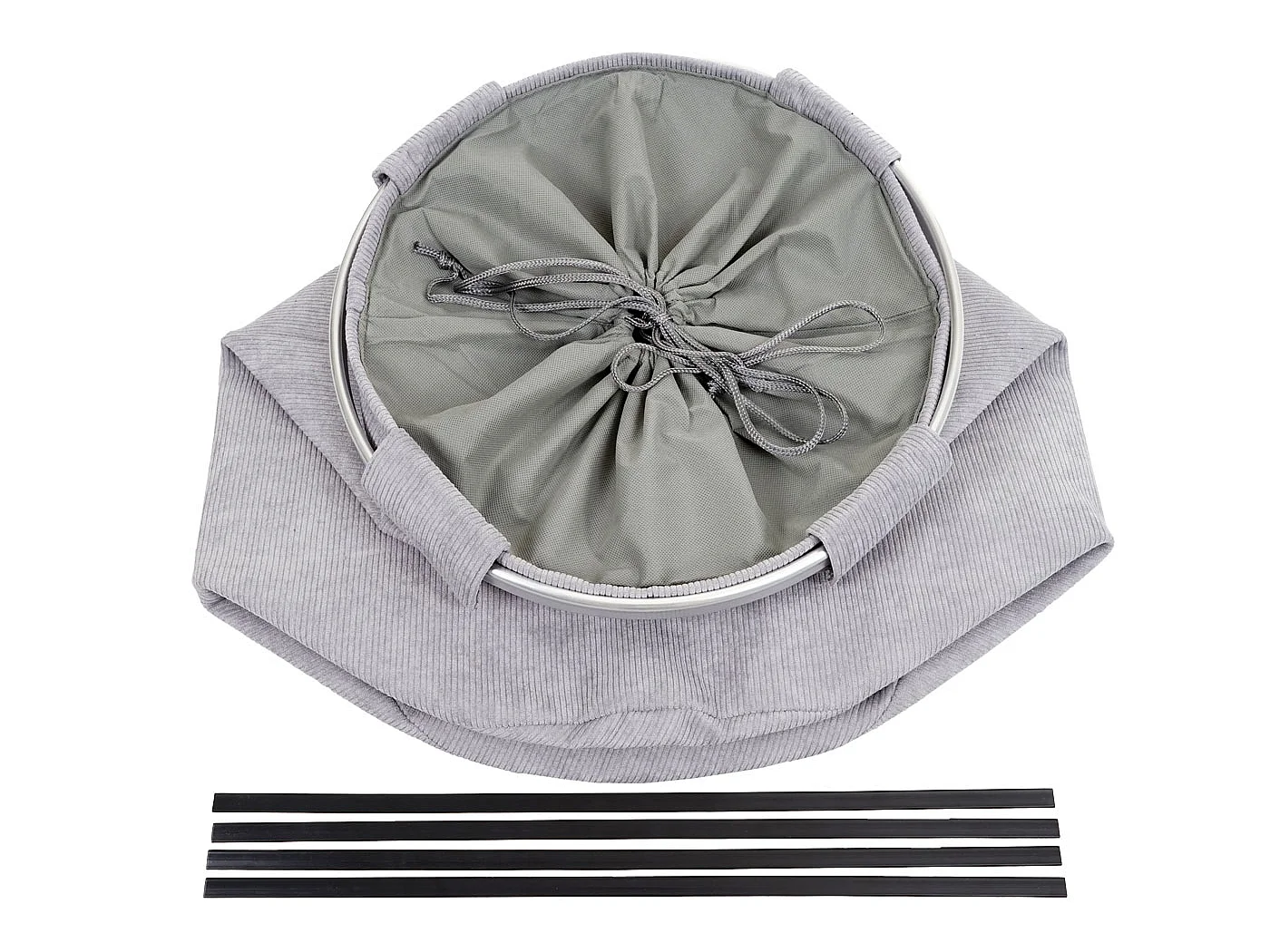 Bac à linge HWC-C34, Panier à linge boîte à linge sac à linge, 55x39cm 65l - cordon gris