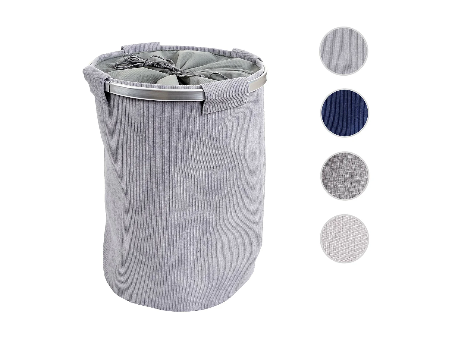 Bac à linge HWC-C34, Panier à linge boîte à linge sac à linge, 55x39cm 65l - cordon gris