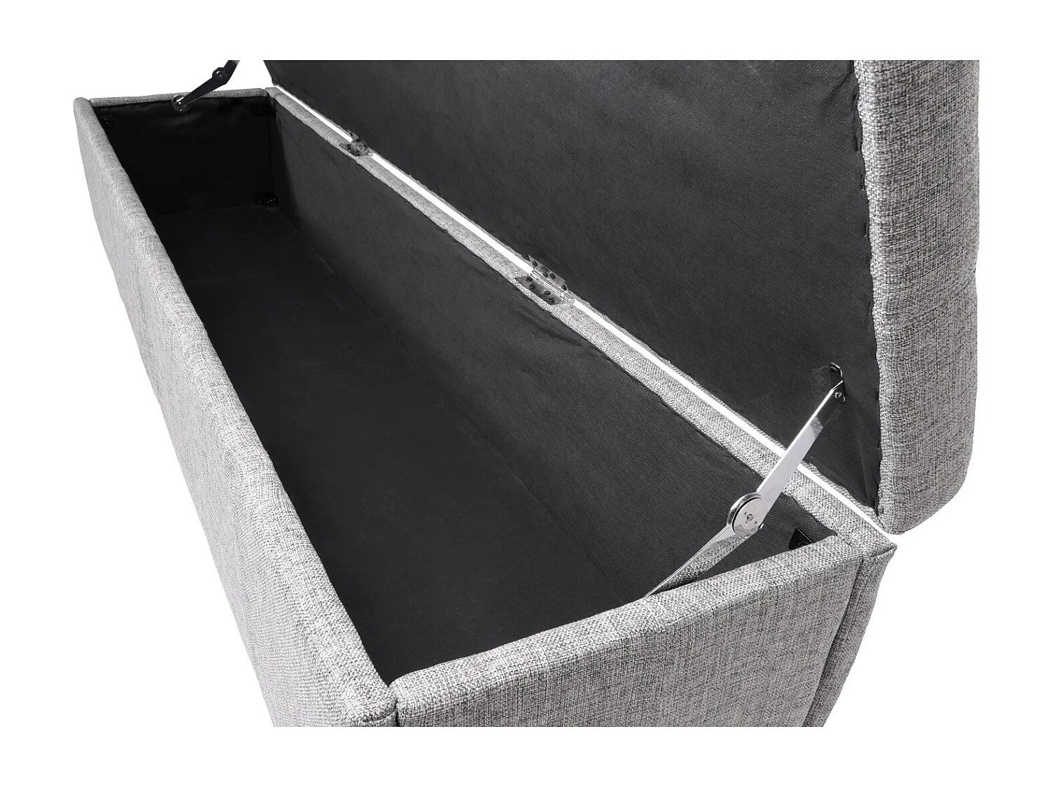 Banc banquette coffre de rangement Kriens XXL, 180x45x45cm, tissu, gris