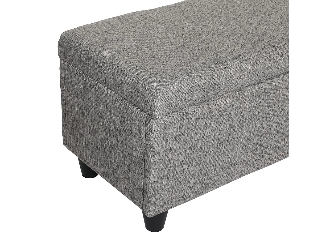 Banc banquette coffre de rangement Kriens XXL, 180x45x45cm, tissu, gris