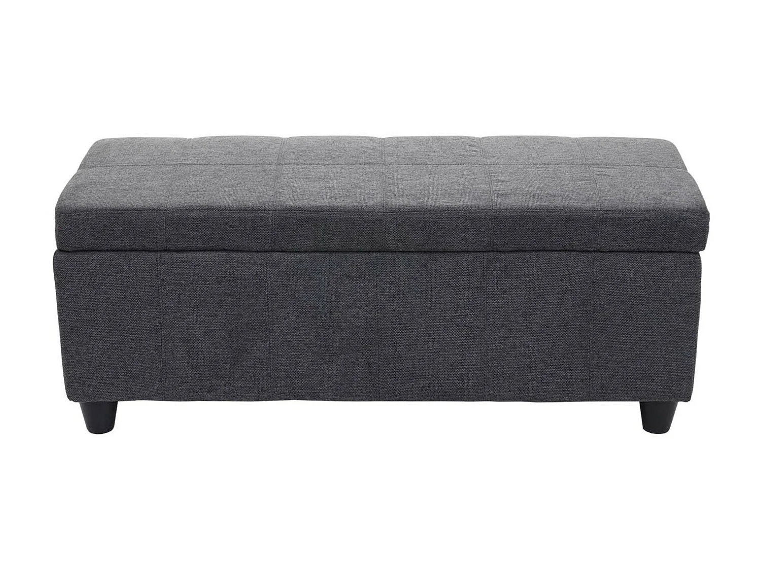 Coffre de rangement Kriens, banc, tissu/textile, 45x114x45cm - gris foncé