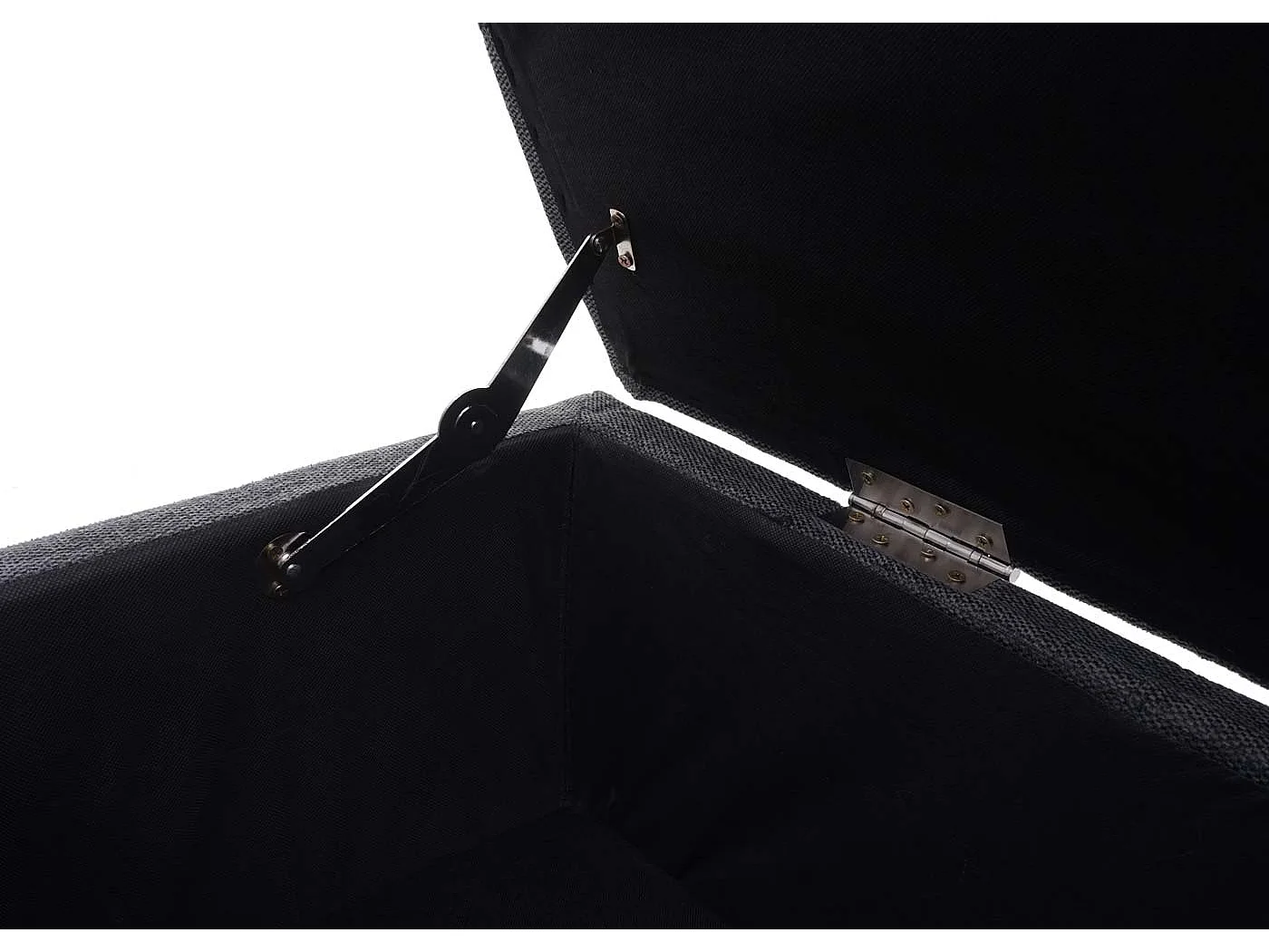 Coffre de rangement Kriens, banc, tissu/textile, 45x114x45cm - gris foncé