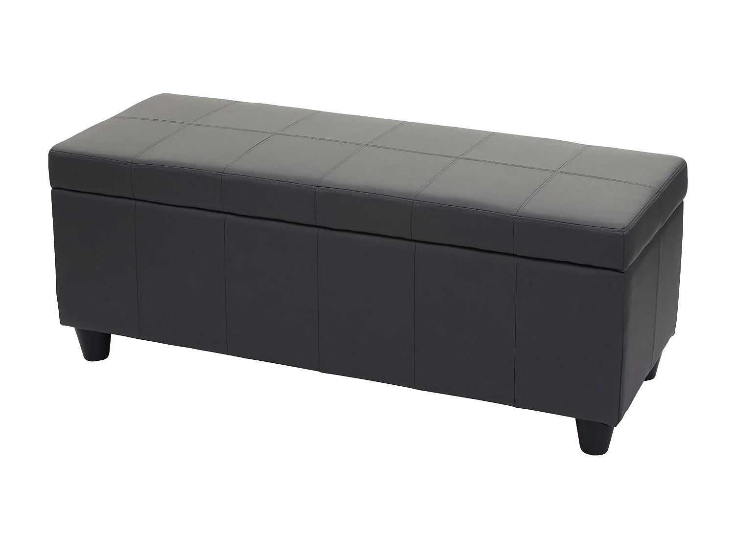 Coffre de rangement Kriens, banc, tissu/textile, 45x114x45cm - gris mat