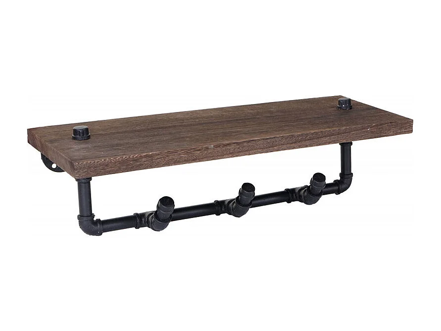 Garde-robe murale HWC-C45, étagère murale, design industriel marron