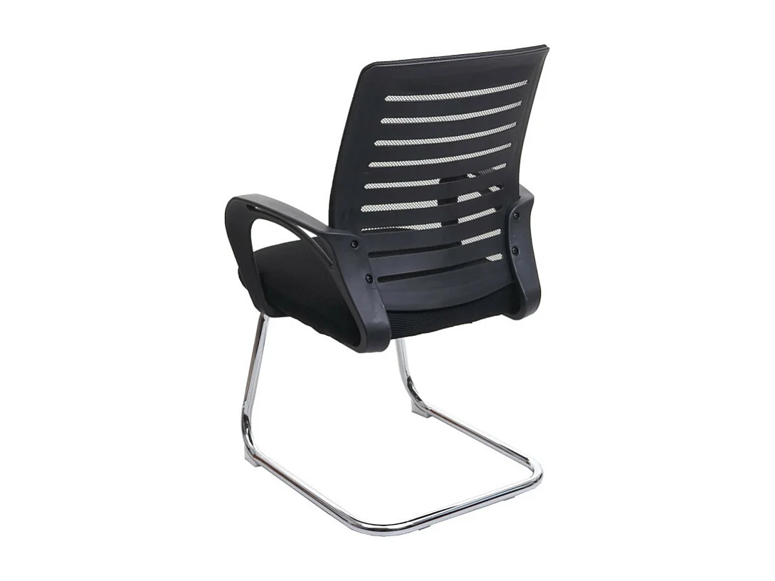 Lot de 2 chaises de conférence HWC-K51, chaise visiteur piétement luge, charge max. 150 kg tissu/textile - noir