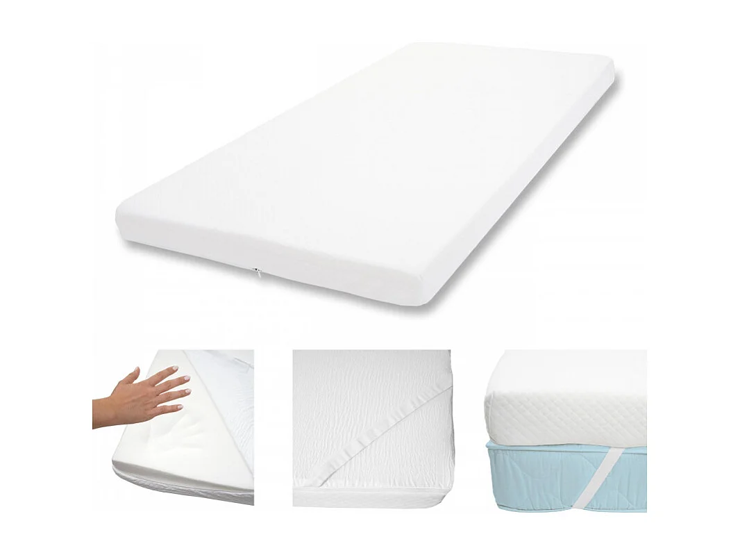 10cm Surmatelas à mousse Memory HWC-E63, Couvre-matelas, housse - 90x200cm mousse visco