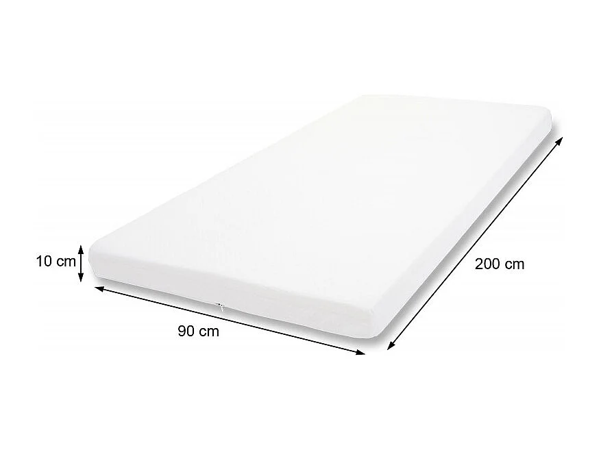 10cm Surmatelas à mousse Memory HWC-E63, Couvre-matelas, housse - 90x200cm mousse visco