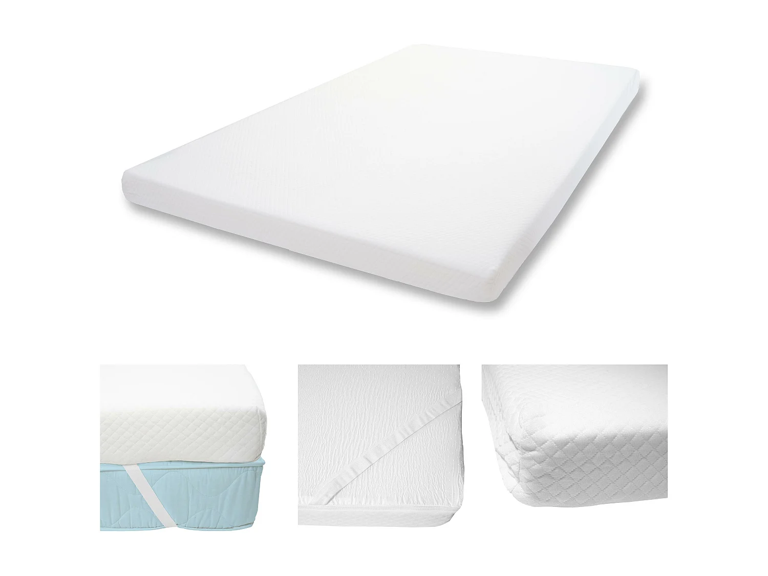 10cm Surmatelas en mousse à froid HWC-E63, Couvre-matelas, housse de matelas - 140x200cm