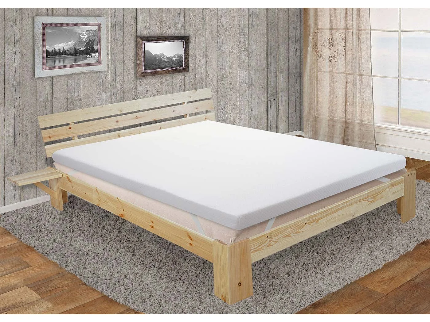 10cm Surmatelas en mousse à froid HWC-E63, Couvre-matelas, housse de matelas - 140x200cm