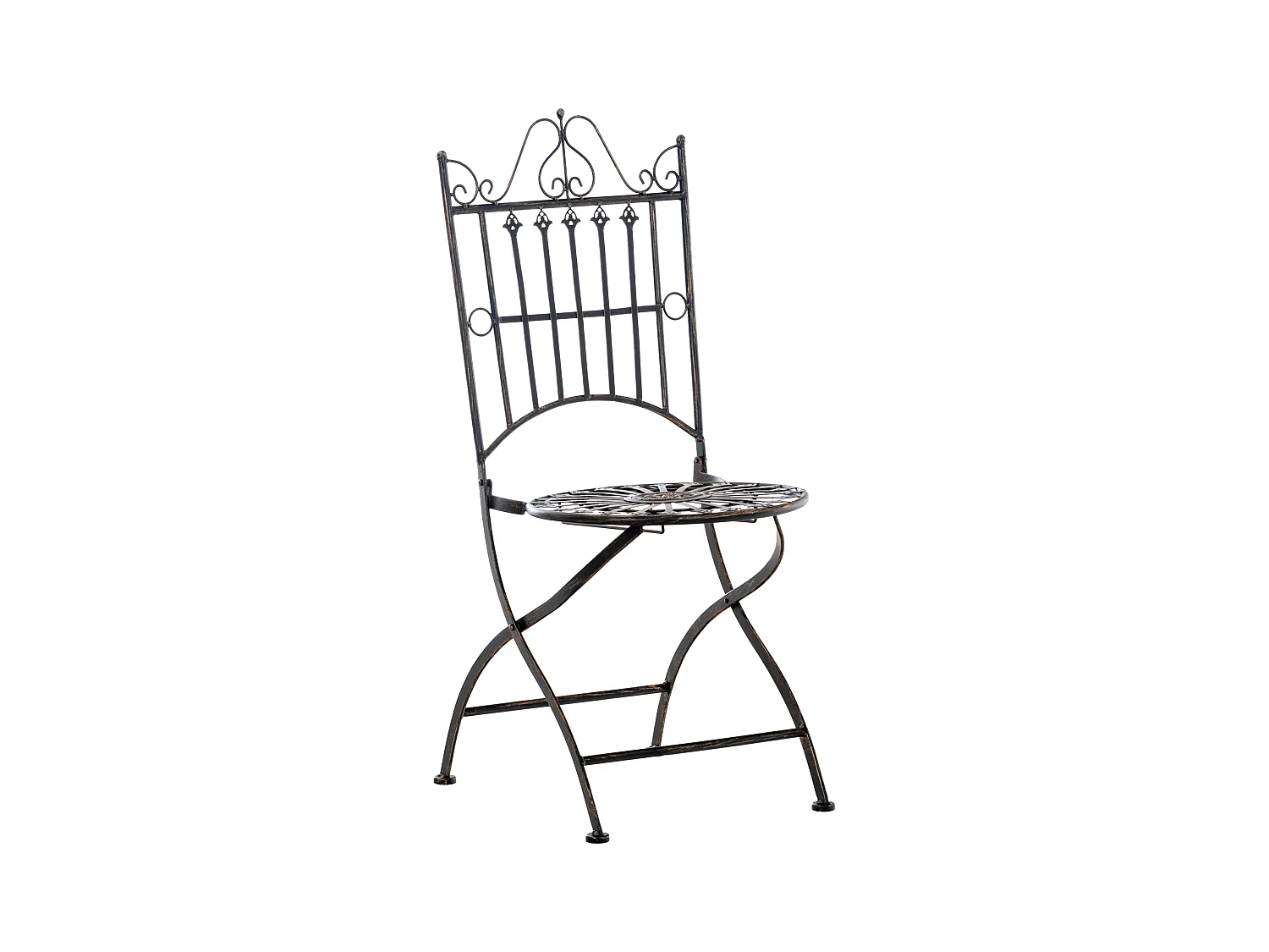 Lot de 2  Chaises de jardin - Métal & Métal - Bronze - Sadao