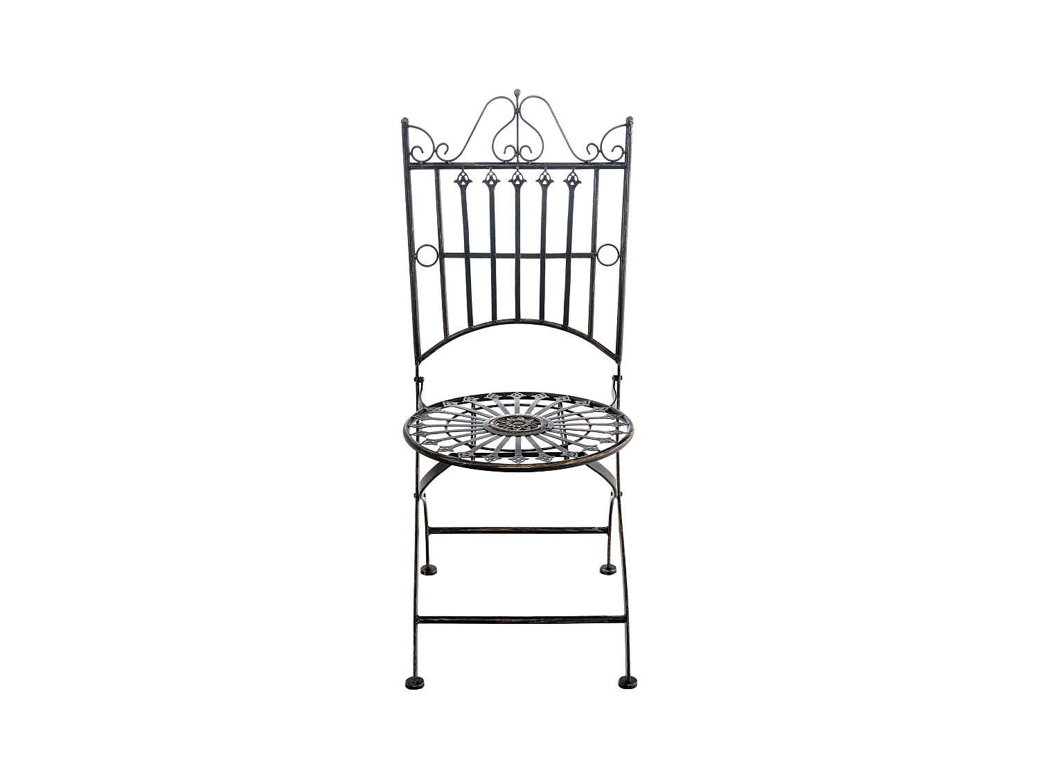 Lot de 2  Chaises de jardin - Métal & Métal - Bronze - Sadao