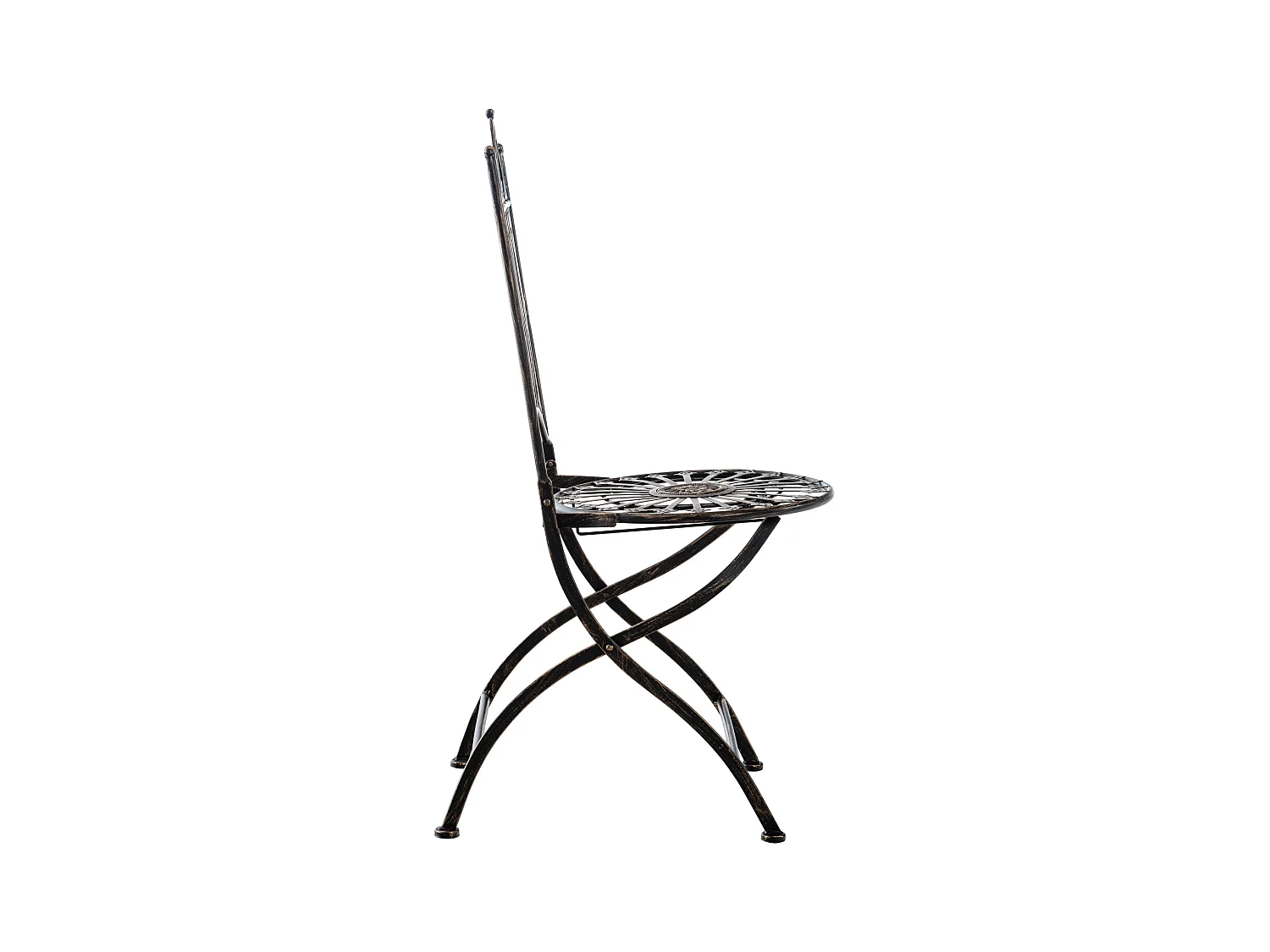 Lot de 2  Chaises de jardin - Métal & Métal - Bronze - Sadao