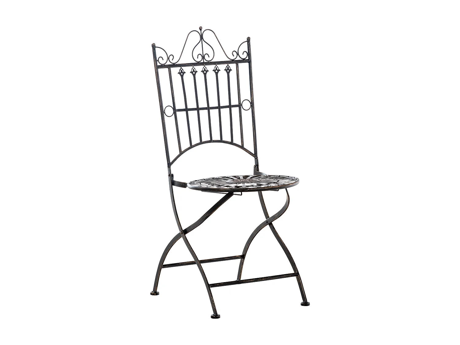 Lot de 2  Chaises de jardin - Métal & Métal - Bronze - Sadao