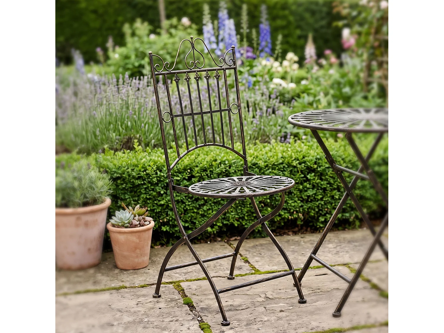 Lot de 2  Chaises de jardin - Métal - Bronze - Sadao