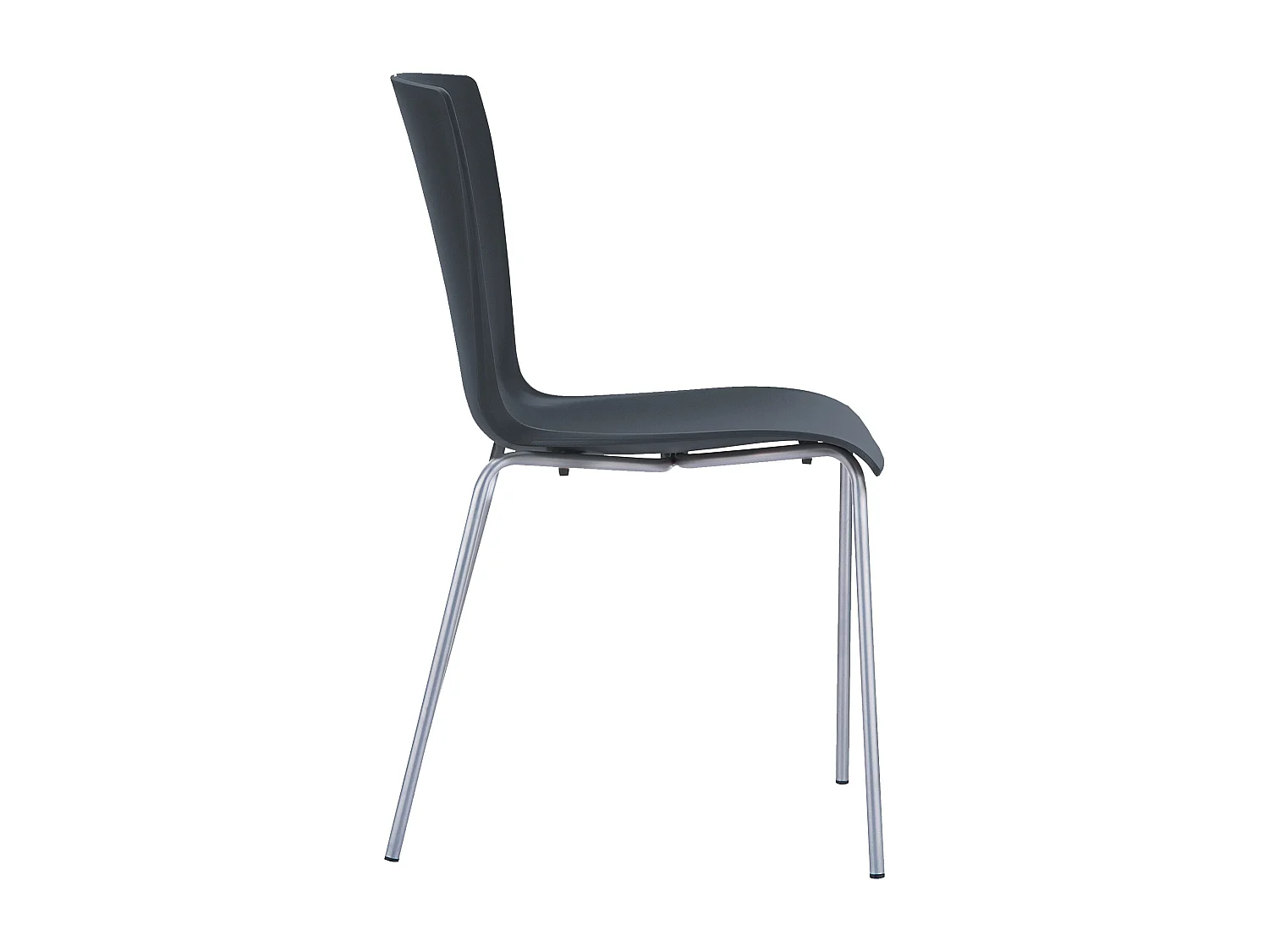 Lot de 2  Chaises de jardin - Plastique & Noir - Noir - Mio