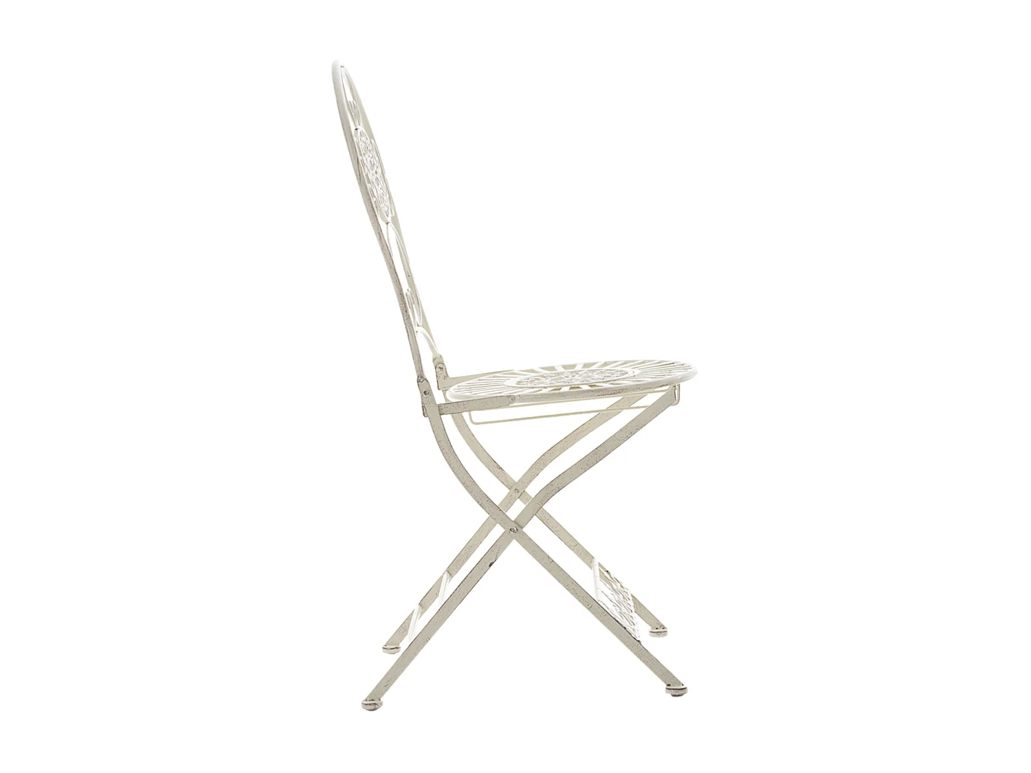 Lot de 2  Chaises de jardin - Métal & Métal - Crème antique - Mani