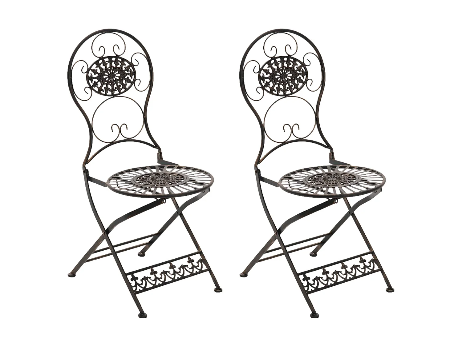 Lot de 2  Chaises de jardin - Métal & Métal - Bronze - Mani