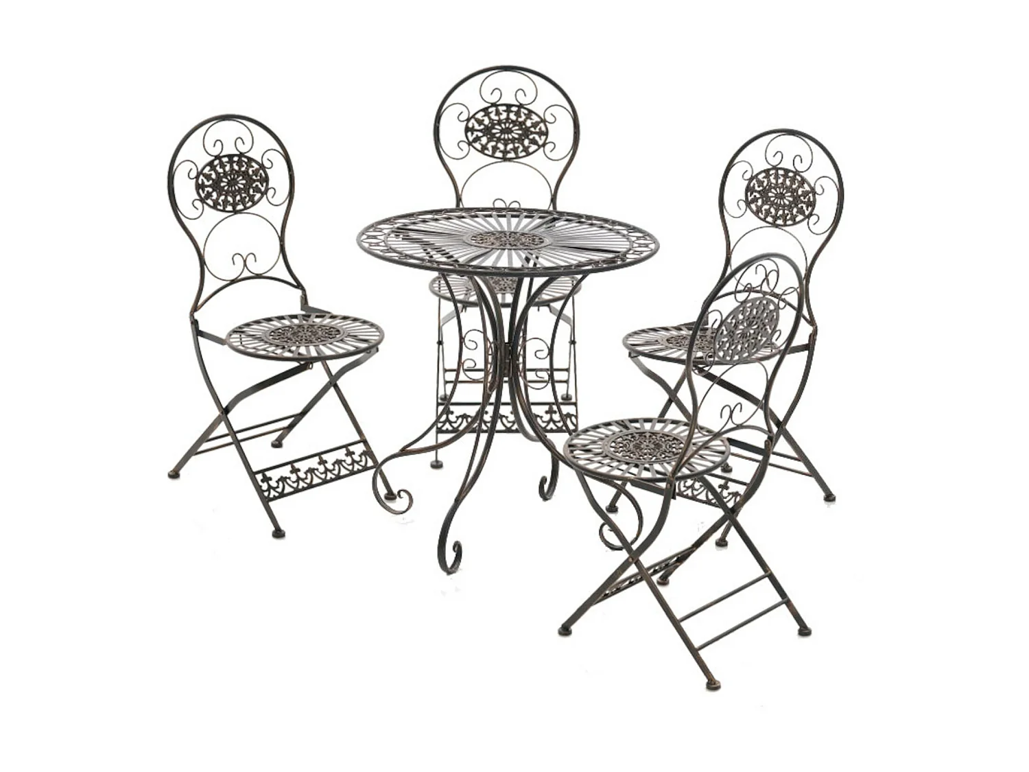 Lot de 2  Chaises de jardin - Métal & Métal - Bronze - Mani