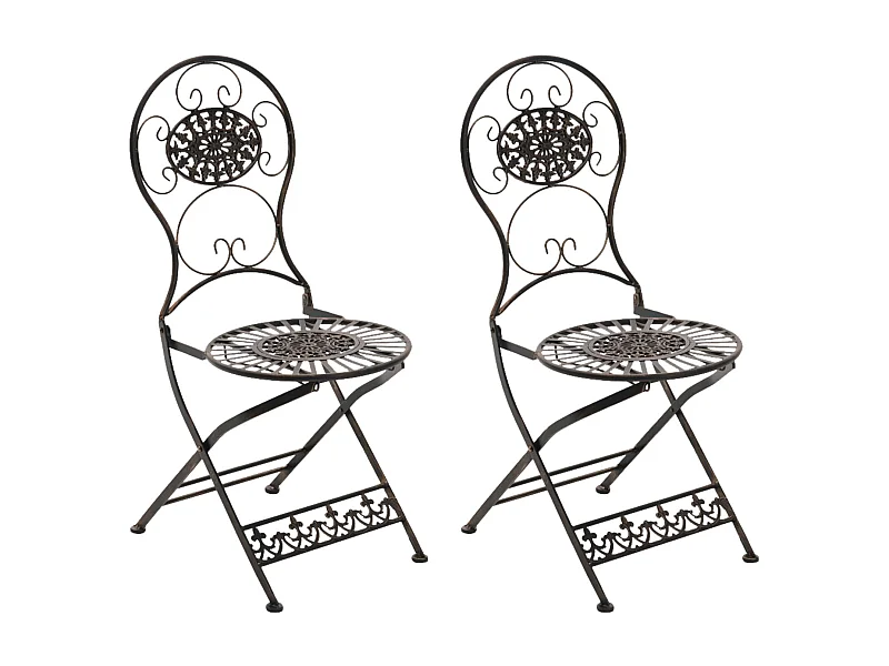 Lot de 2  Chaises de jardin - Métal & Métal - Bronze - Mani
