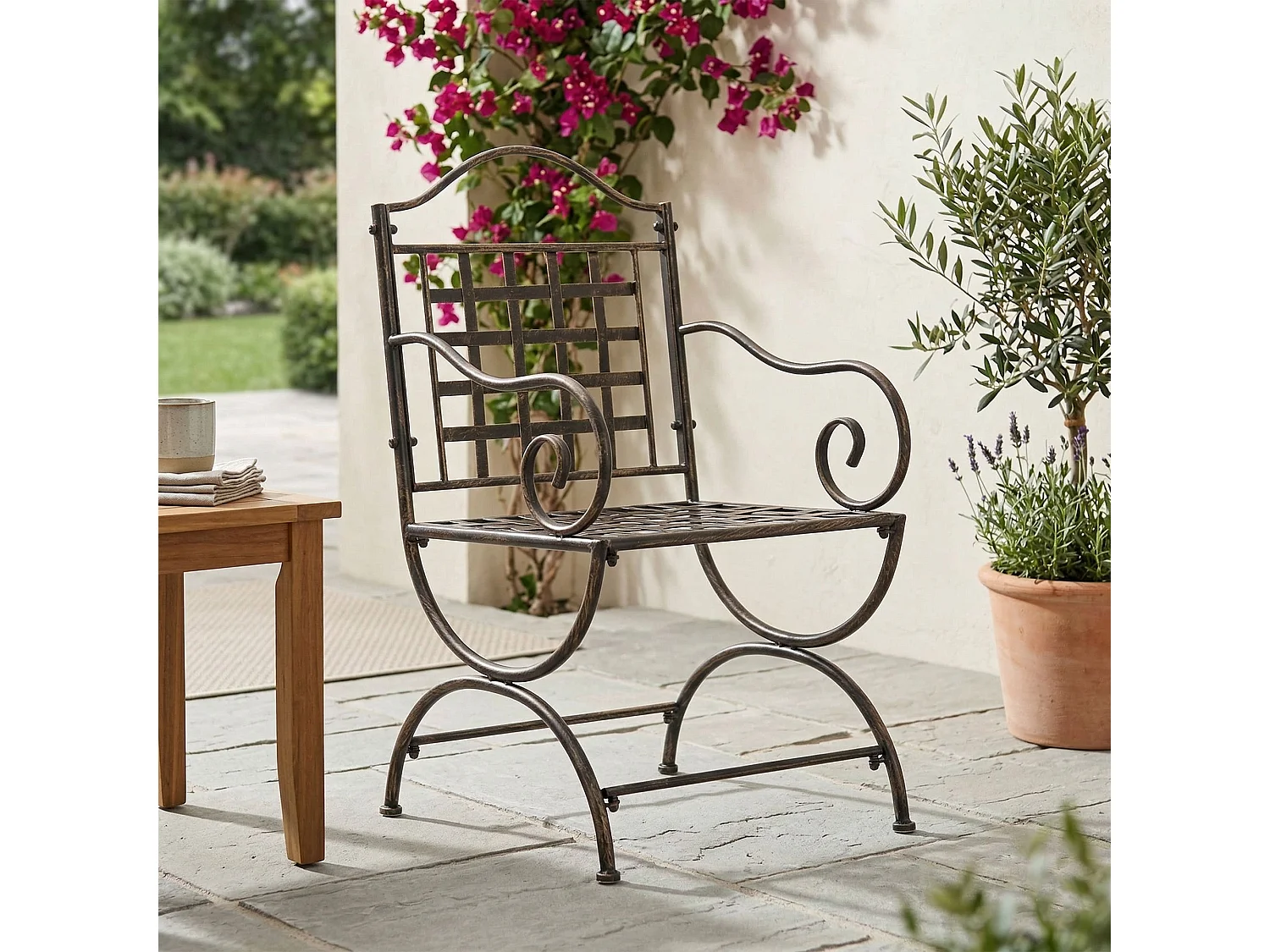 Lot de 4  Chaises de jardin - Métal - Bronze - Lotta