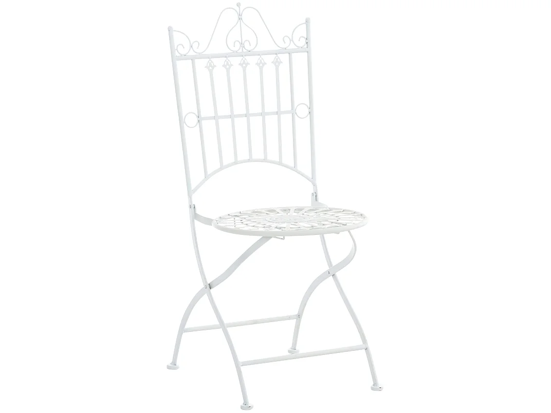 Lot de 2  Chaises de jardin - Métal & Métal - Blanc - Sadao