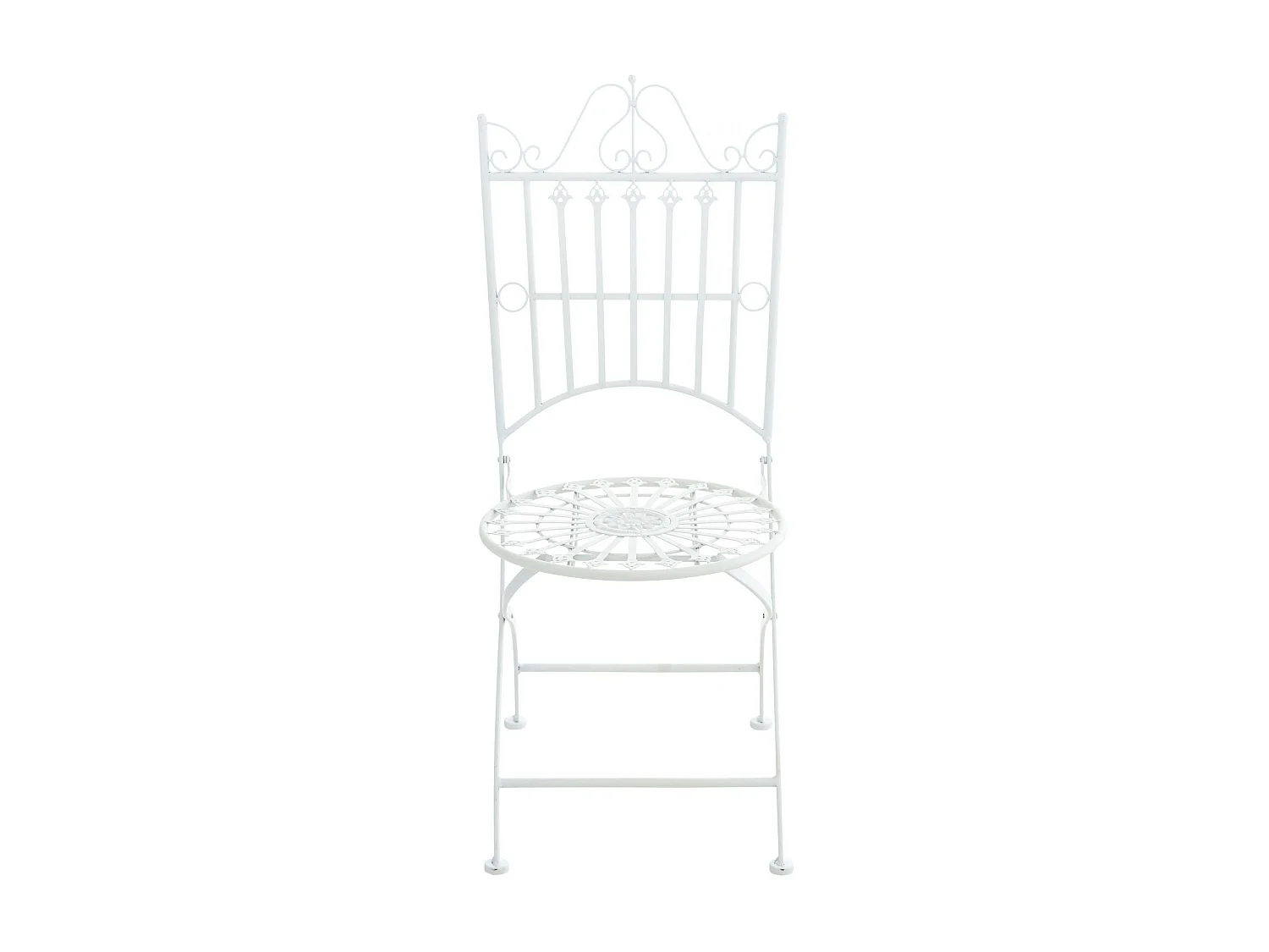 Lot de 2  Chaises de jardin - Métal & Métal - Blanc - Sadao