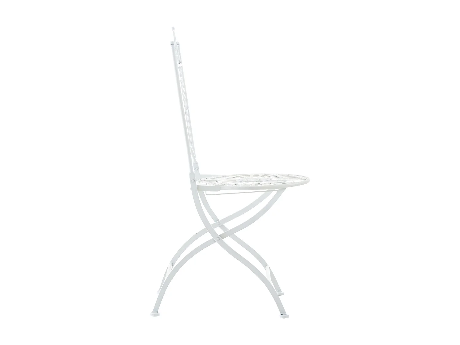 Lot de 2  Chaises de jardin - Métal & Métal - Blanc - Sadao