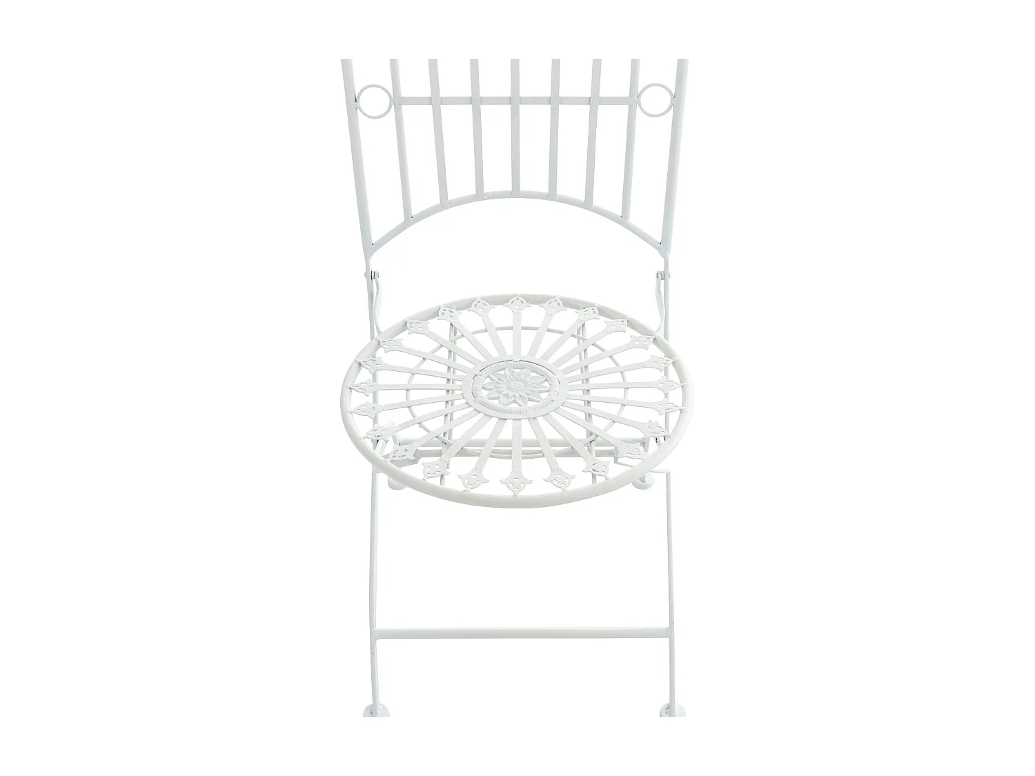Lot de 2  Chaises de jardin - Métal & Métal - Blanc - Sadao