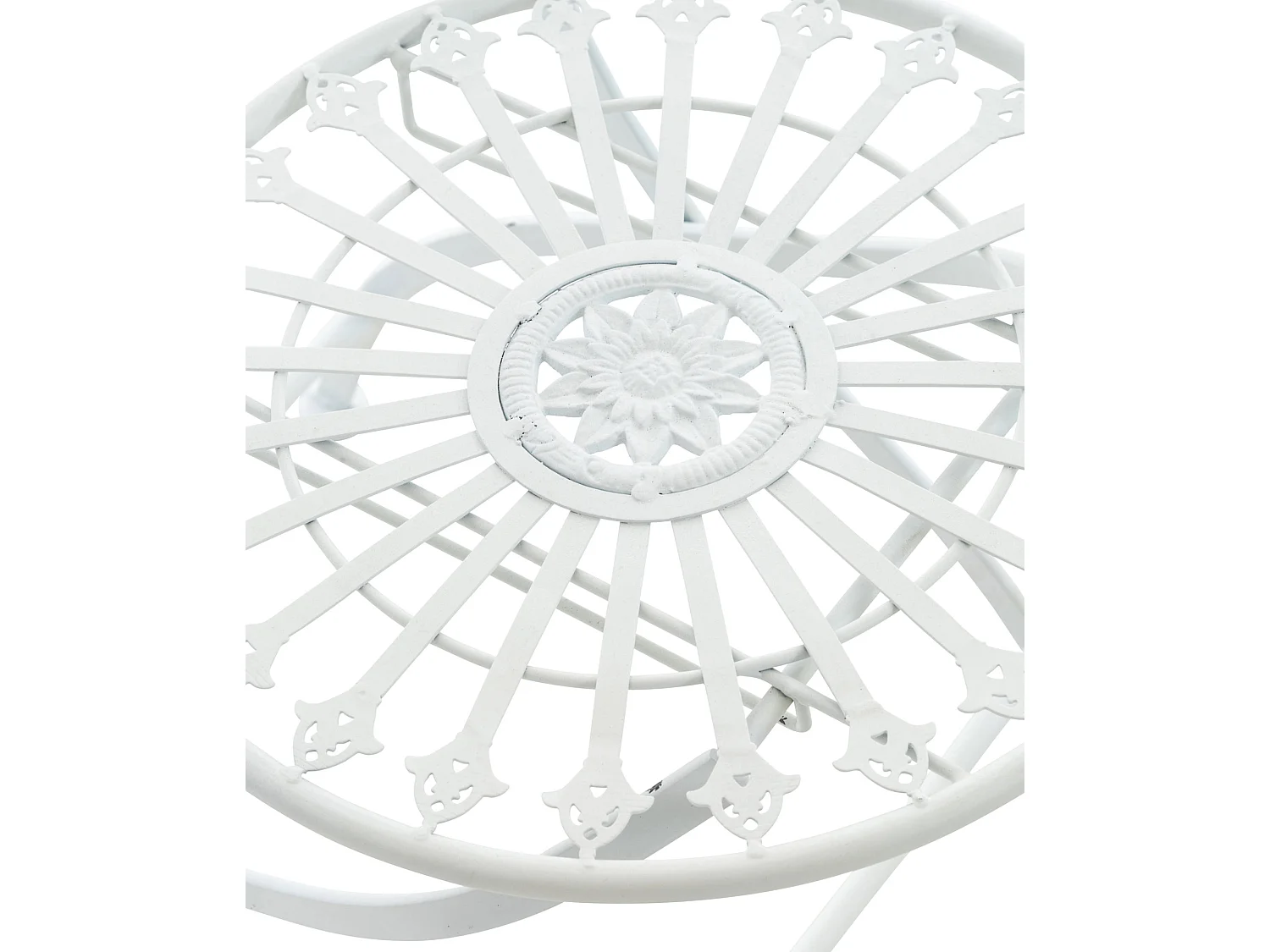 Lot de 2  Chaises de jardin - Métal & Métal - Blanc - Sadao