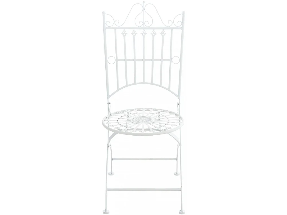 Lot de 2  Chaises de jardin - Métal - Blanc - Sadao