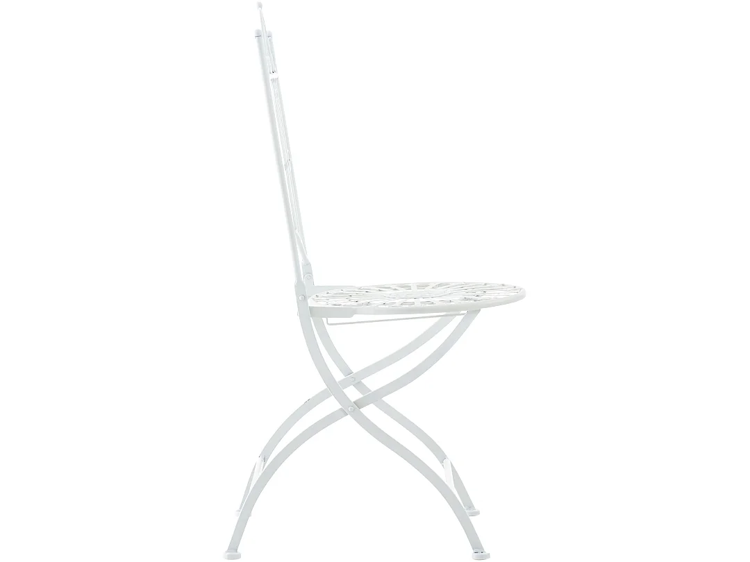 Lot de 2  Chaises de jardin - Métal - Blanc - Sadao