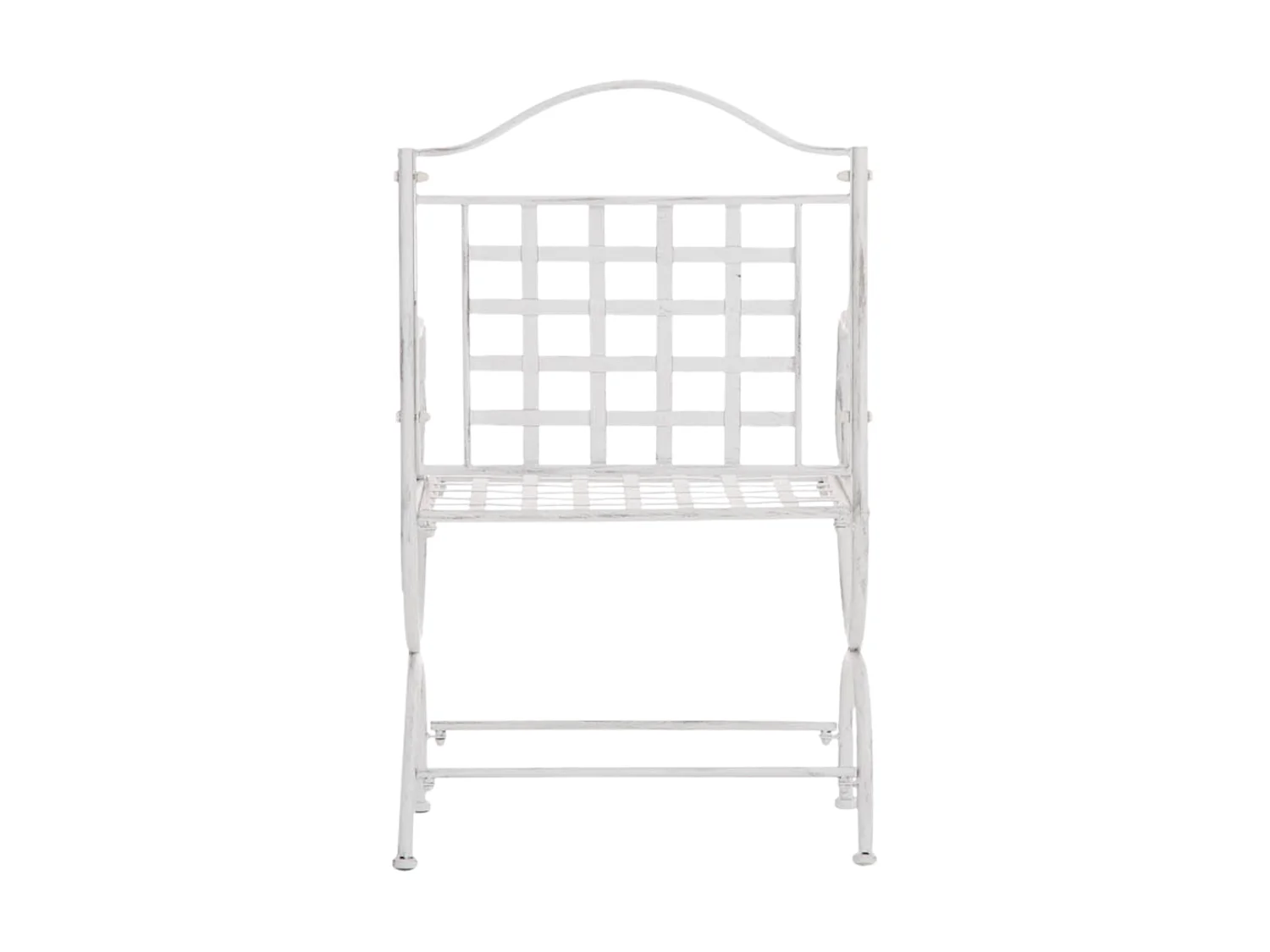 Lot de 4  Chaises de jardin - Métal - Blanc antique - Lotta