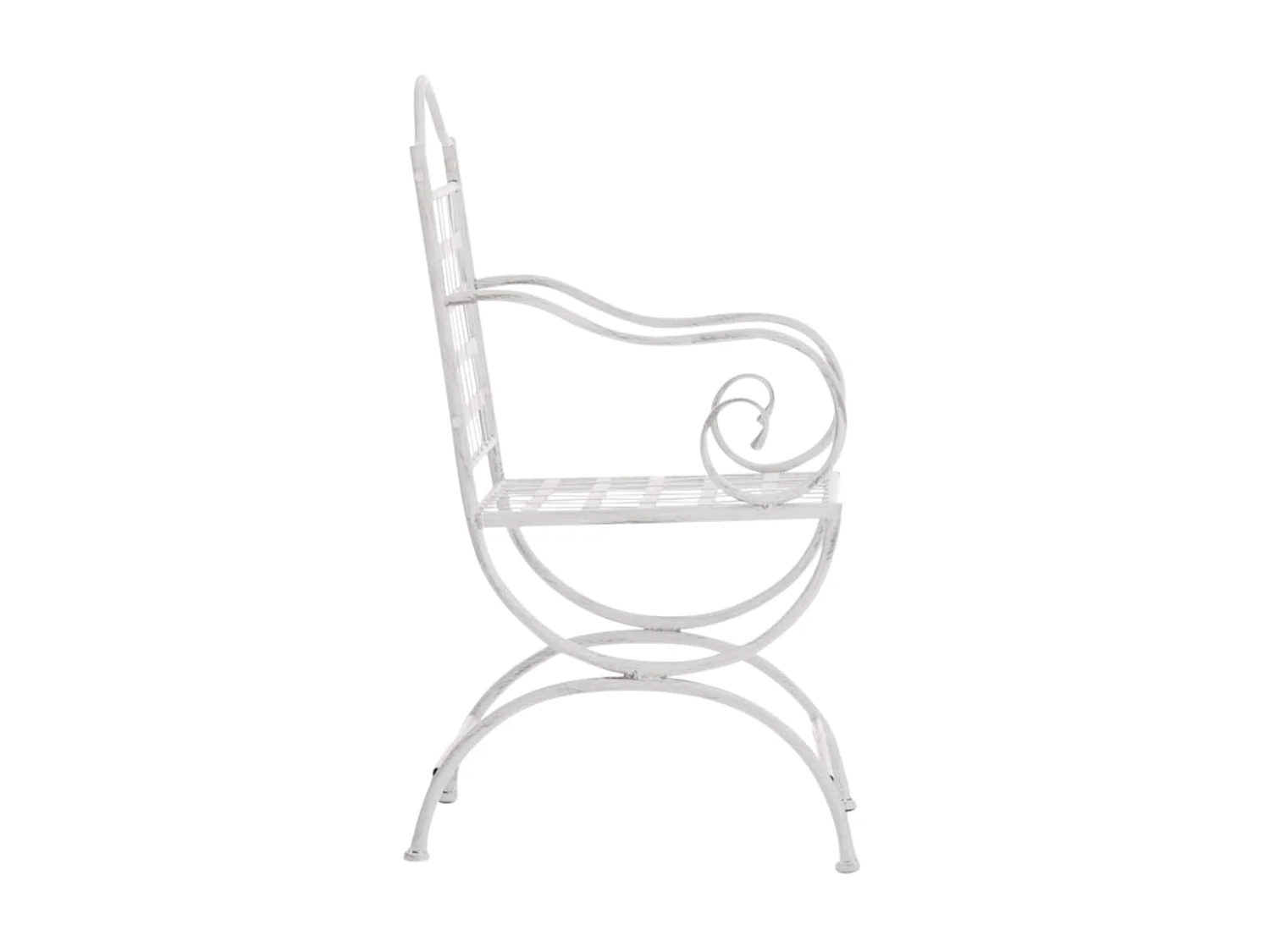 Lot de 4  Chaises de jardin - Métal - Blanc antique - Lotta