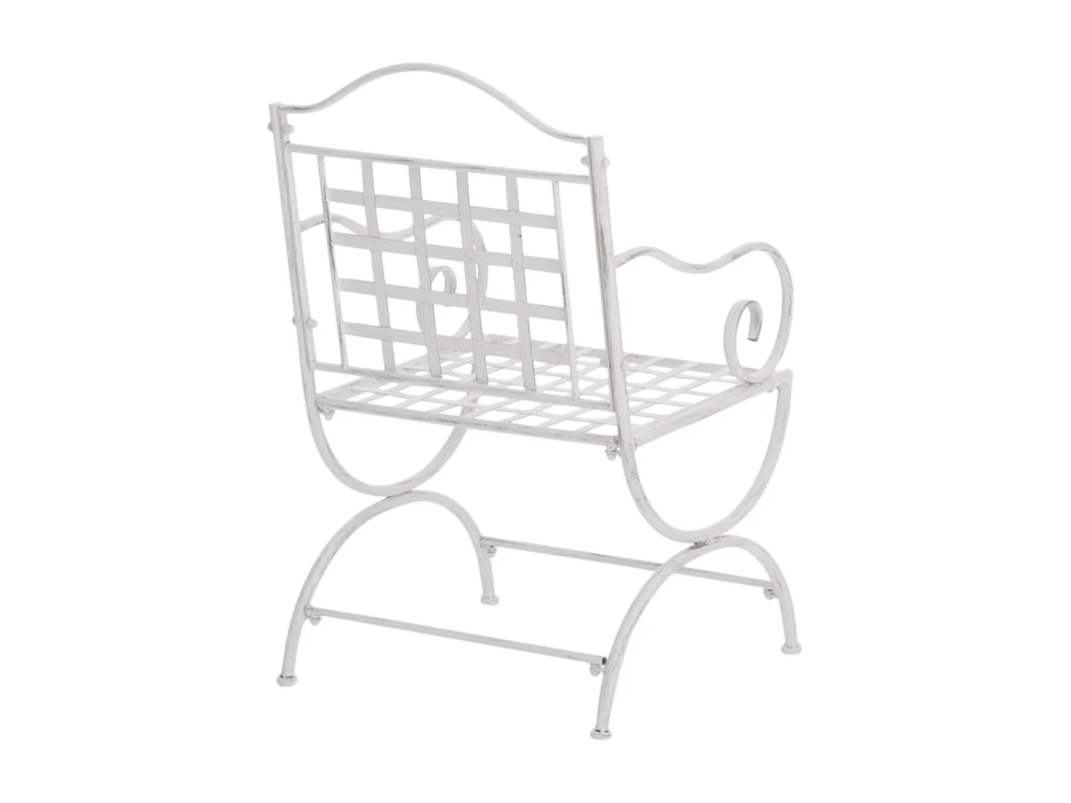 Lot de 4  Chaises de jardin - Métal - Blanc antique - Lotta