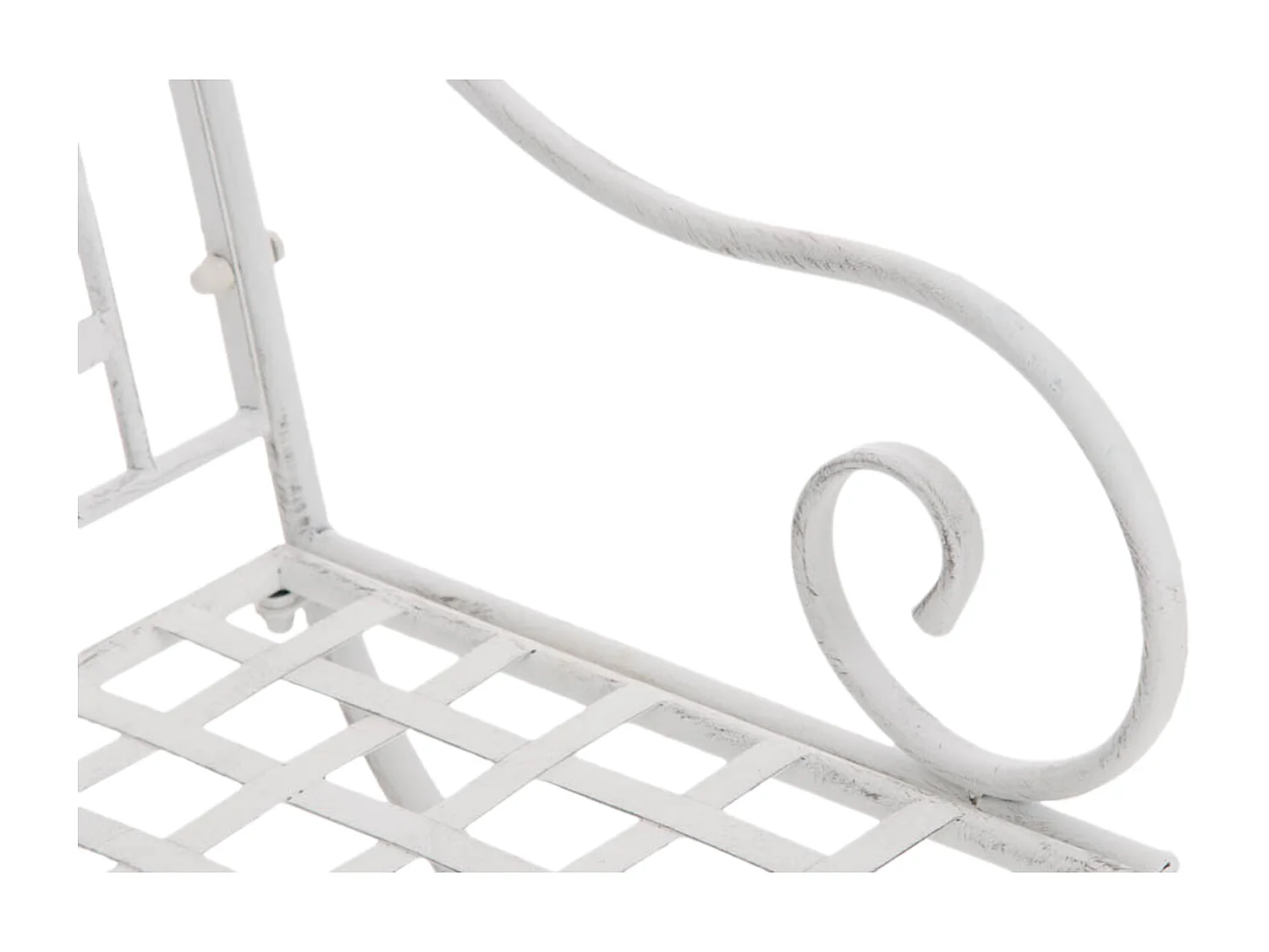 Lot de 4  Chaises de jardin - Métal - Blanc antique - Lotta