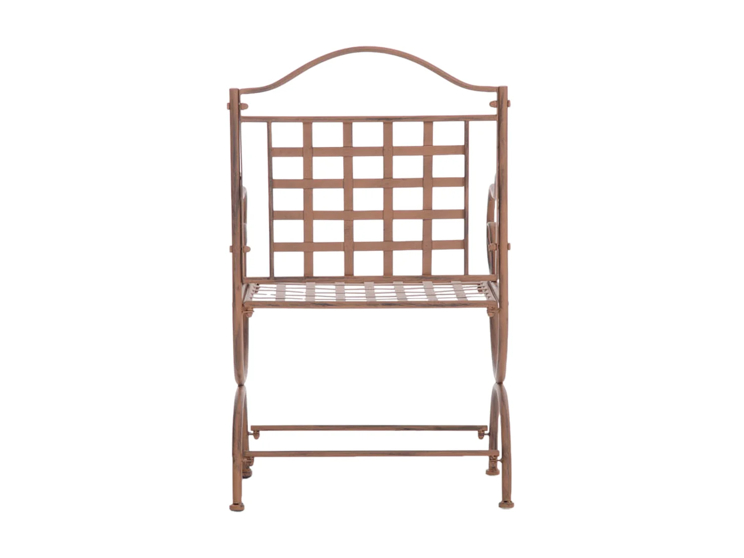 Lot de 4  Chaises de jardin - Métal - Marron antique - Lotta