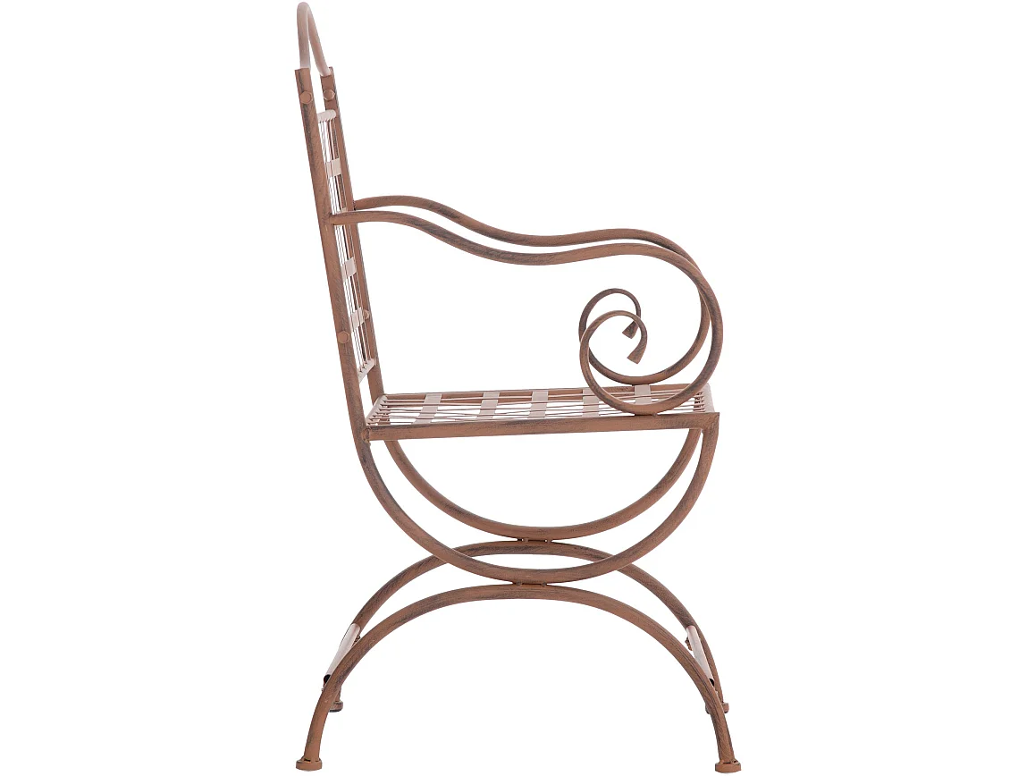 Lot de 4  Chaises de jardin - Métal - Marron antique - Lotta