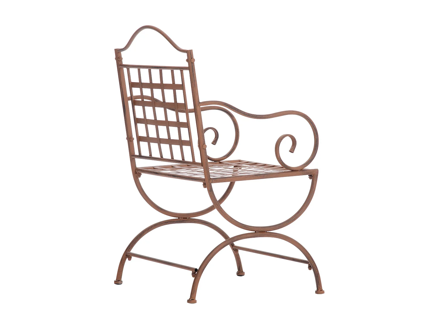 Lot de 4  Chaises de jardin - Métal - Marron antique - Lotta