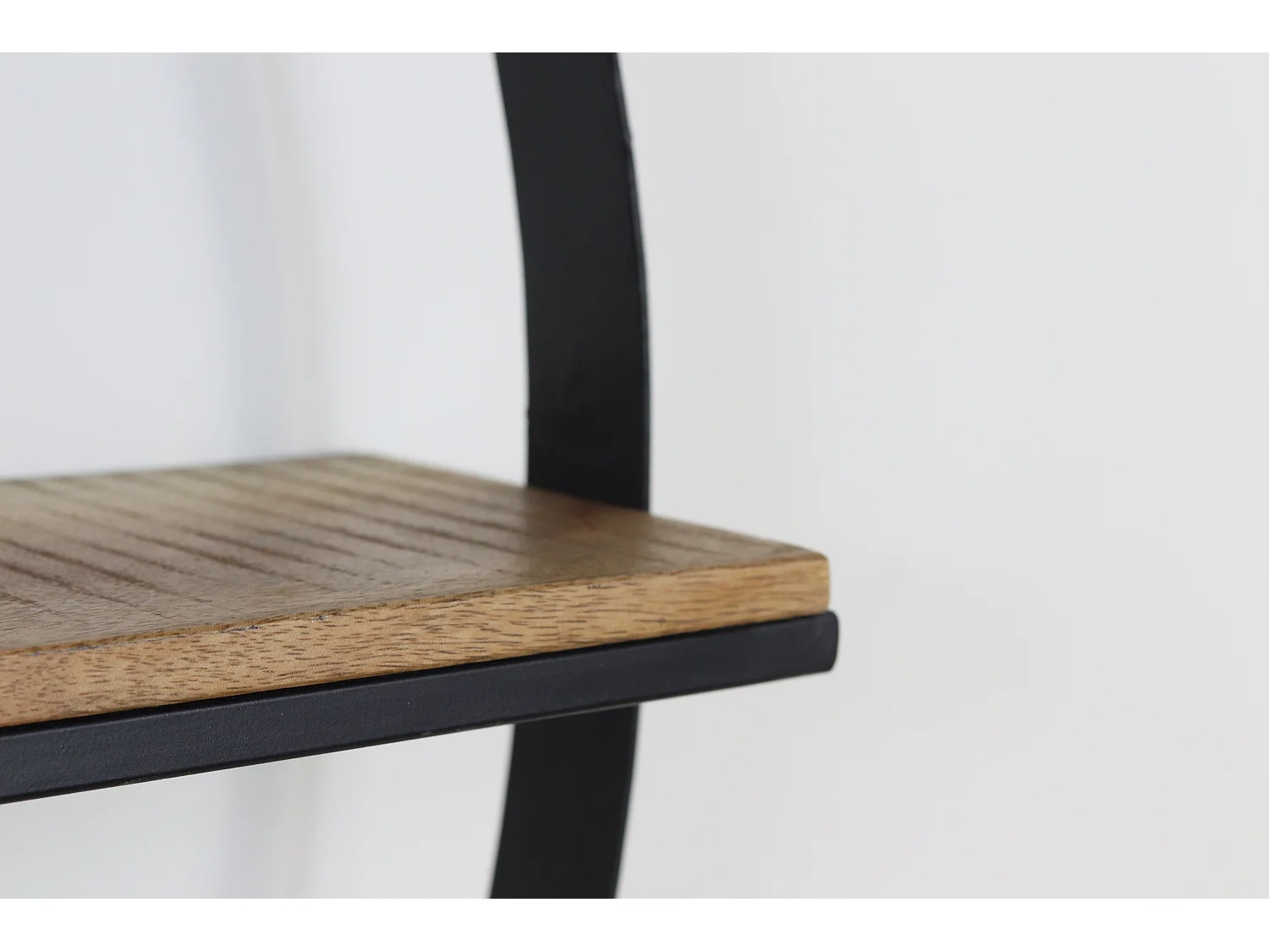 Support mural circulaire - bois de manguier et fer - naturel et noir - 80 x 16 x 80 cm