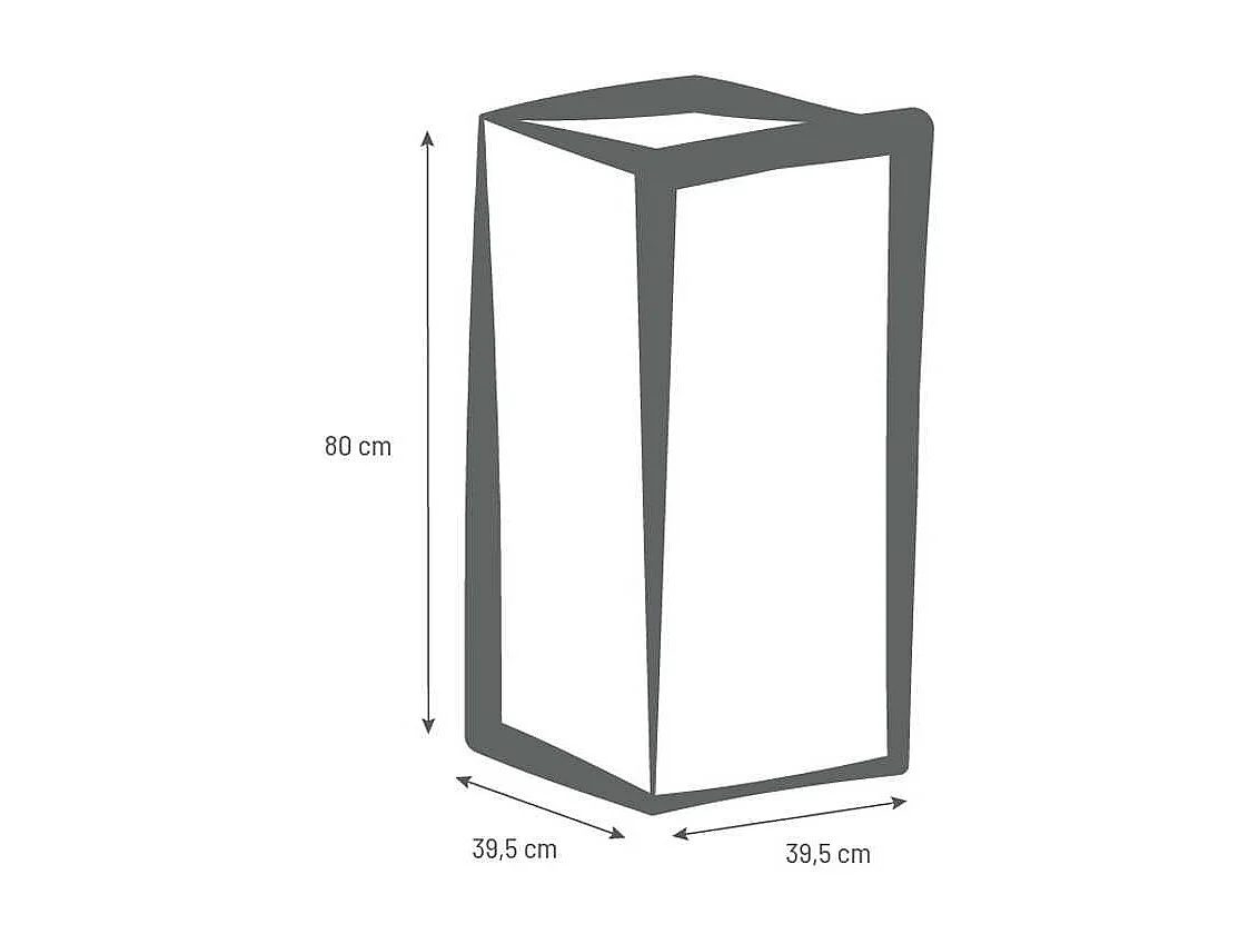 Pot de fleurs carré Haut Volcania - 39,5 x 39,5 x 80 cm - 31 L - Gris anthracite - Eda