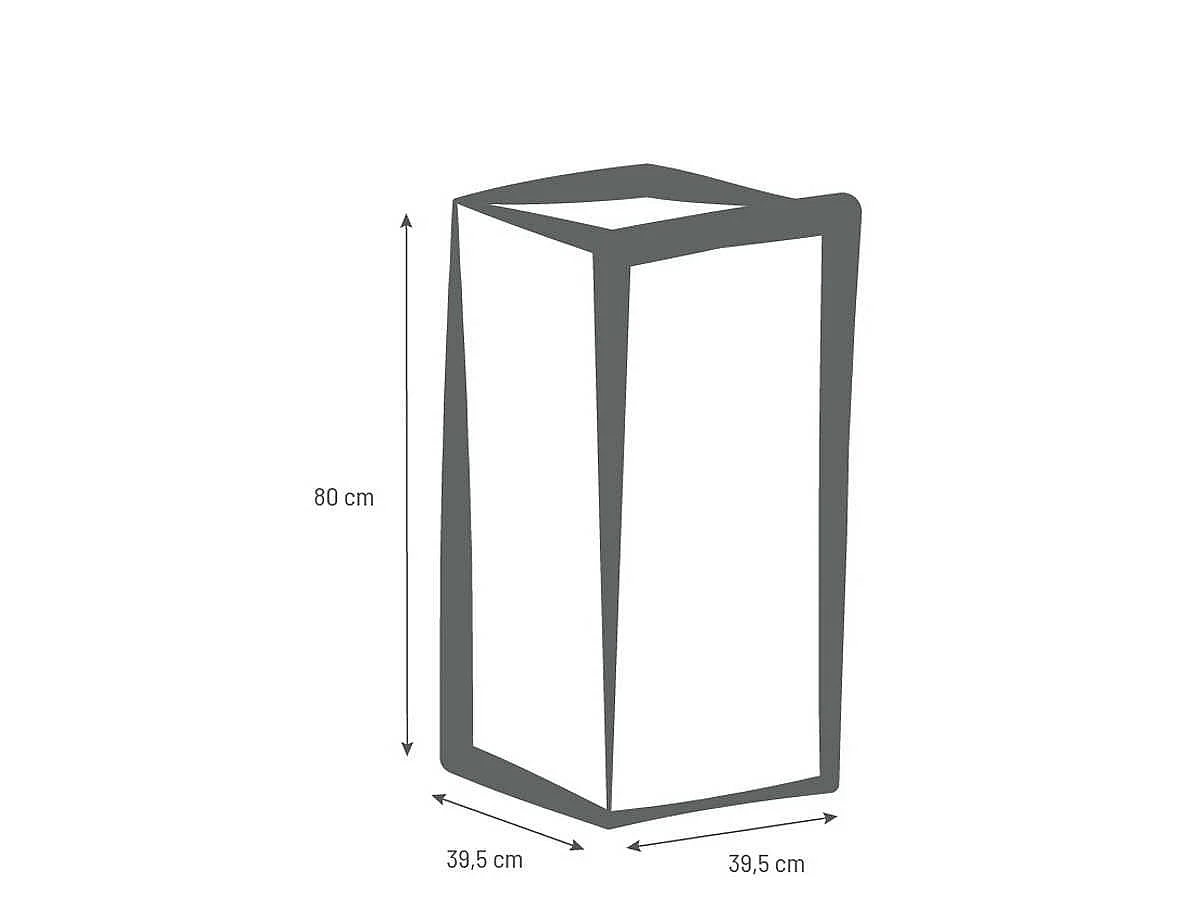 Pot de fleurs carré Haut Volcania - 39,5 x 39,5 x 80 cm - 31 L - Gris anthracite - Eda