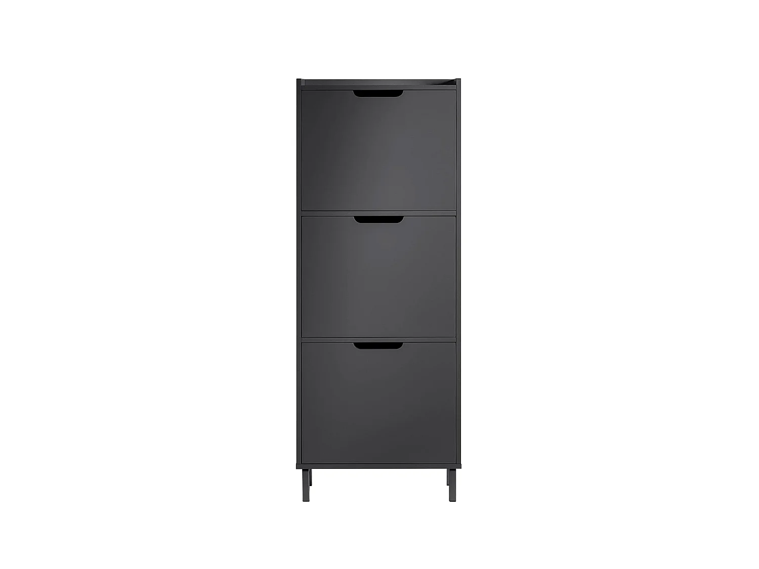 SoBuy FSR151-H-SCH Meuble à Chaussures Meuble de Rangement à Chaussures avec 2 Abattants Armoire à Chaussures Commode à Chaussures
