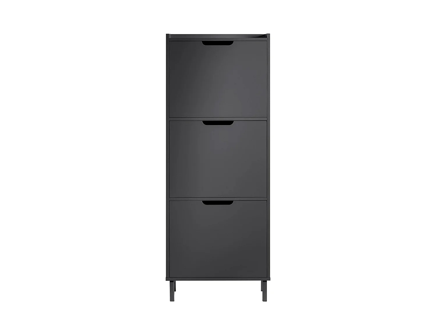 SoBuy FSR151-H-SCH Meuble à Chaussures Meuble de Rangement à Chaussures avec 2 Abattants Armoire à Chaussures Commode à Chaussures