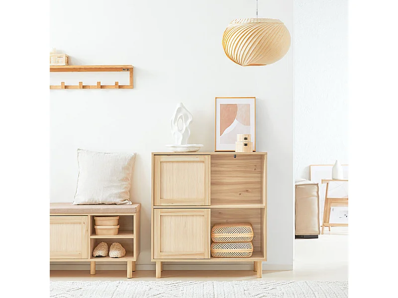 SoBuy FSB87-N Buffet avec 2 Portes Coulissantes Commode | Prévente