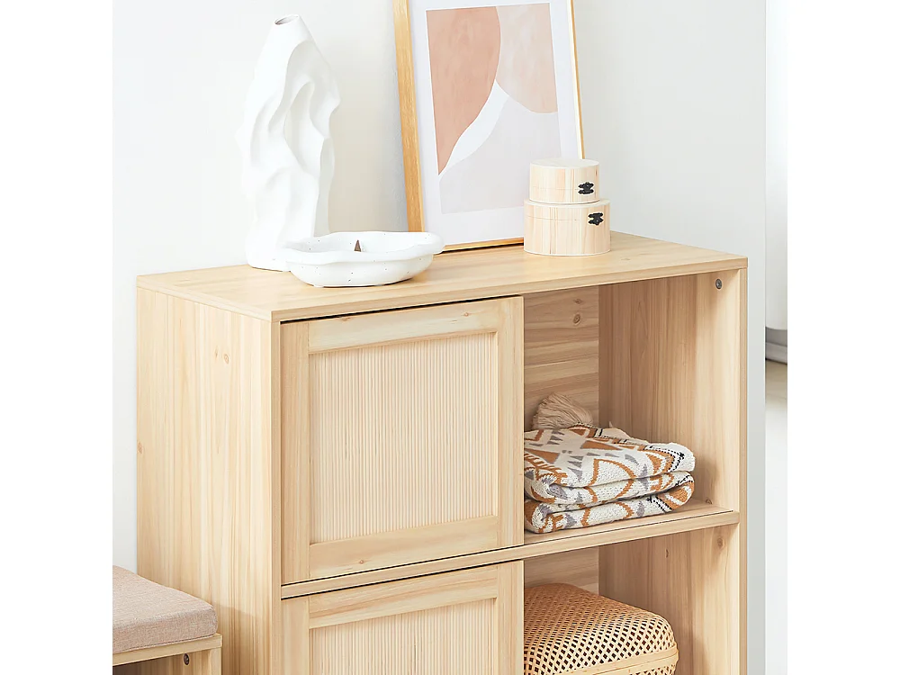 SoBuy FSB87-N Buffet avec 2 Portes Coulissantes Commode | Prévente