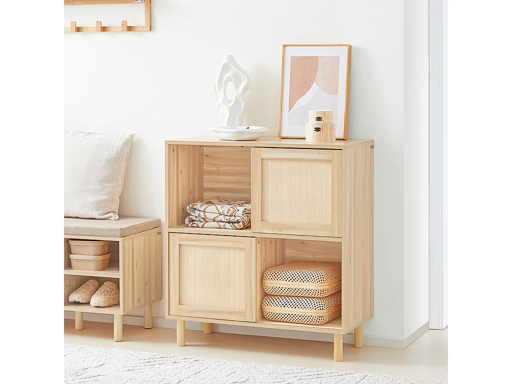 SoBuy FSB87-N Buffet avec 2 Portes Coulissantes Commode | Prévente