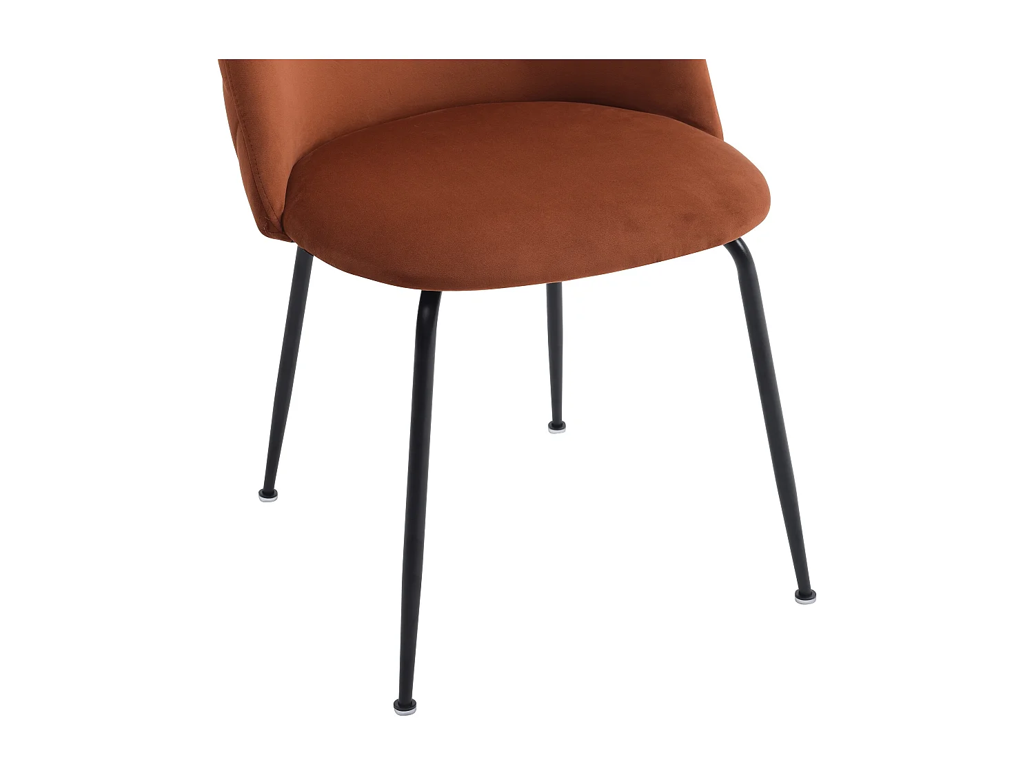 Lot de 2 chaises en velours et acier inoxydable noir - Terracotta - MELBOURNE