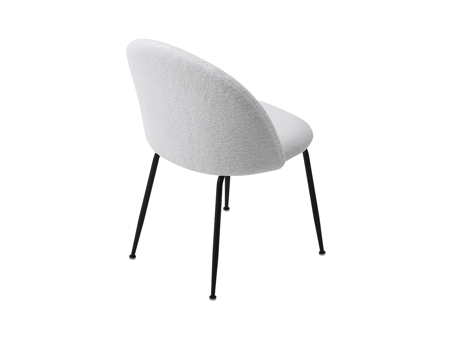 Sedia in Tessuto bouclette e Acciaio inossidabile Nero Bianco - Lotto di 2 - MELBOURNE